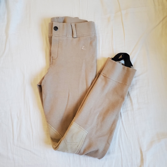 Horze Pull On Breeches Knee Patch sz L Girls - Picture 3 of 8